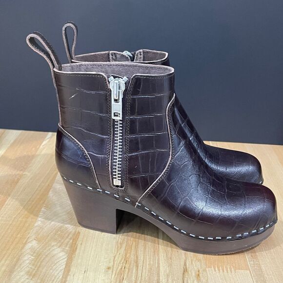 Swedish Hasbeens Boots Zip It Emy Clog Ankle Boots | NWOB - Picture 5 of 7